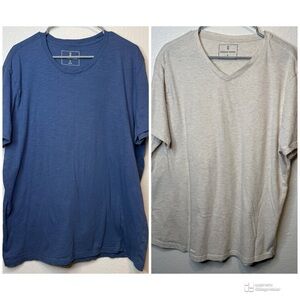 Mutual Weave Cotton Crewneck T-shirt Size Extra Large & Oatmeal V-Neck Lot of 2